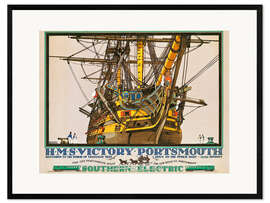 Kehystetty taidepainatus H.M.S. Victory, Portsmouth