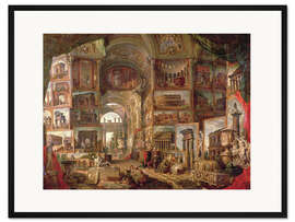 Gerahmter Kunstdruck Mobiliar einer imaginären Bildergalerie