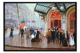 Gerahmter Kunstdruck Vor dem Vaudeville Theatre in Paris