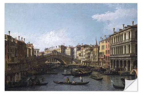 Selvklebende plakat Grand Canal and the Rialto Bridge