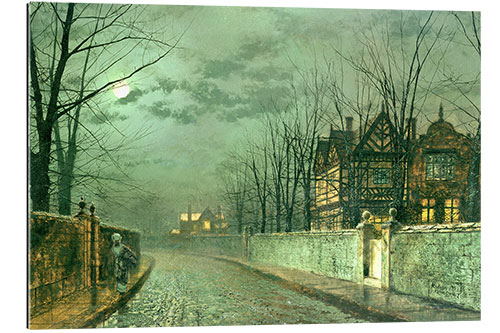 Galleritryk Old English House, Moonlight after Rain