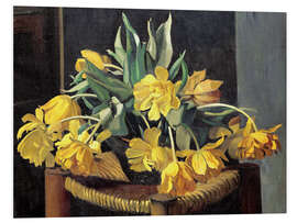 Cuadro de PVC Double Yellow Tulips on a Wicker Chair