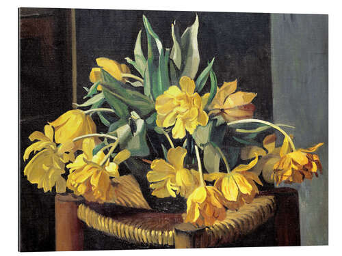 Galleriprint Double Yellow Tulips on a Wicker Chair