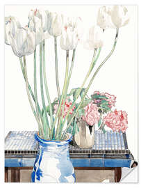 Vinilo para la pared Tulipanes blancos