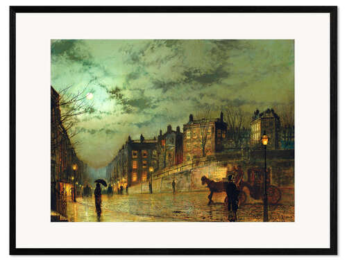 Ingelijste kunstdruk Hampstead Hill, overlooking Heath Street