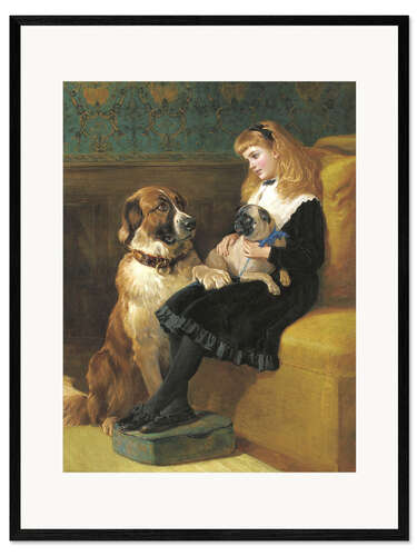 Plakat artystyczny premium w ramie Her only Playmates, 1870