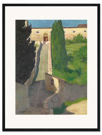 Gerahmter Kunstdruck Die Treppe des Kloster San Marco, Perugia