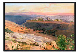 Gerahmter Kunstdruck Jerusalem vom Ölberg
