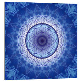 Cuadro de aluminio Flower of life blue