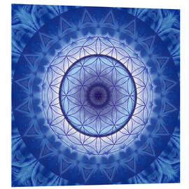 Quadro em PVC Flower of life blue