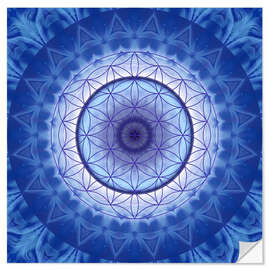 Naklejka na ścianę Flower of life blue