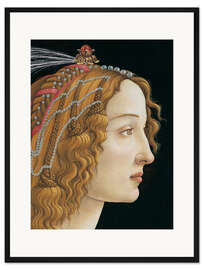 Gerahmter Kunstdruck Idealisiertes Porträt einer jungen Frau (Detail)