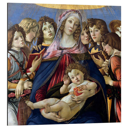 Aluminium print Madonna with Child and six Angels