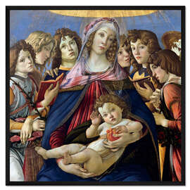 Gerahmter Kunstdruck Maria mit dem Kinde und sechs Engeln