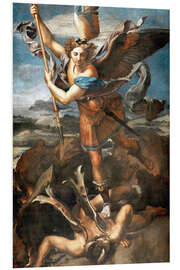 Foam board print St.Michael kills the demon