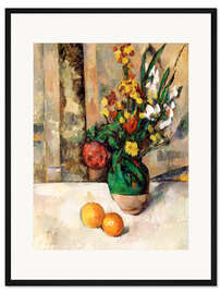 Gerahmter Kunstdruck Vase und Äpfel