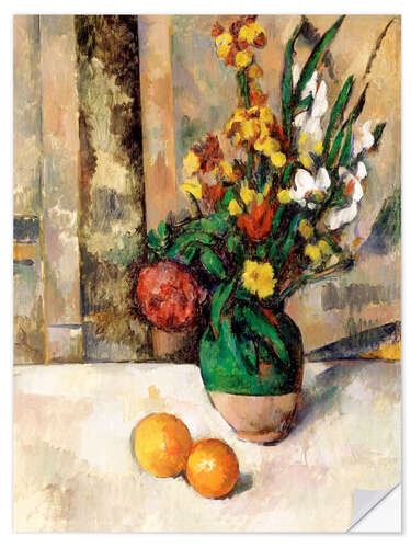 Selvklebende plakat Vase and apples