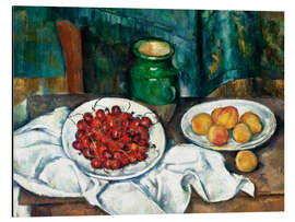 Tableau en aluminium Nature morte au plat de cerises