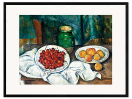 Impression artistique encadrée Nature morte au plat de cerises