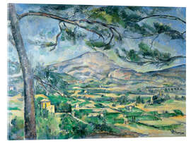 Akrylglastavla  Mont Sainte-Victoire with Large Pine - Paul Cézanne