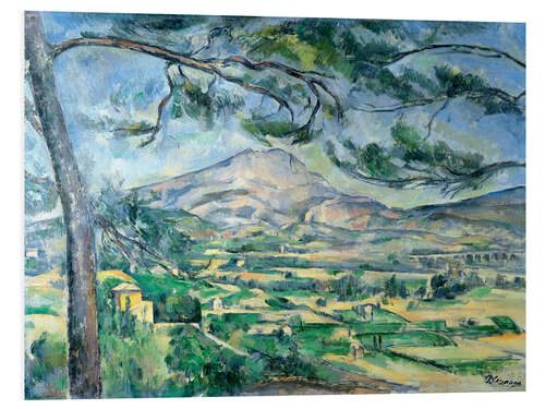 Foam board print Mont Sainte-Victoire with Large Pine