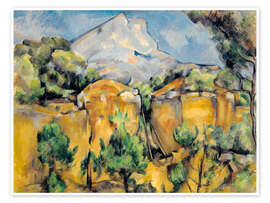 Wandbild  Montagne Sainte‑Victoire vom Bibémus Steinbruch - Paul Cézanne
