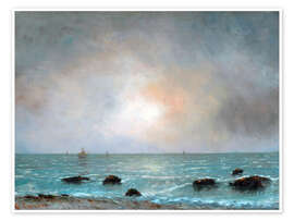 Kunstwerk  Sonnenaufgang am Meer - Gustave Courbet