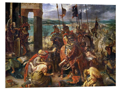 Print på skumplade The conquest of Constantinople by the crusaders