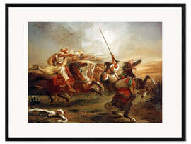 Innrammet kunsttrykk Military exercises Moroccan horsemen