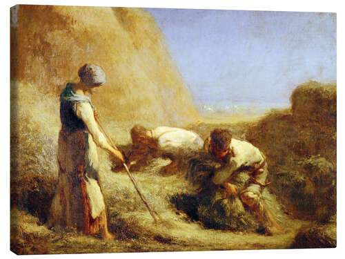 Canvas print Les botteleurs de foin