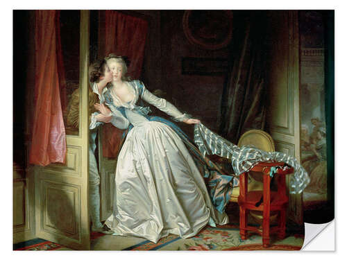 Selvklæbende plakat The Stolen Kiss, 1787