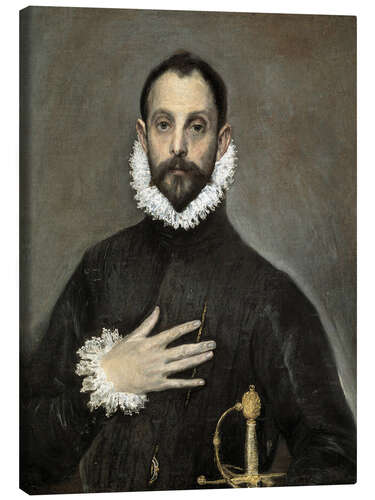 Lienzo El caballero de la mano en el pecho