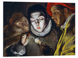 Magnettafel Affe, Kerze anzündender Knabe und Mann