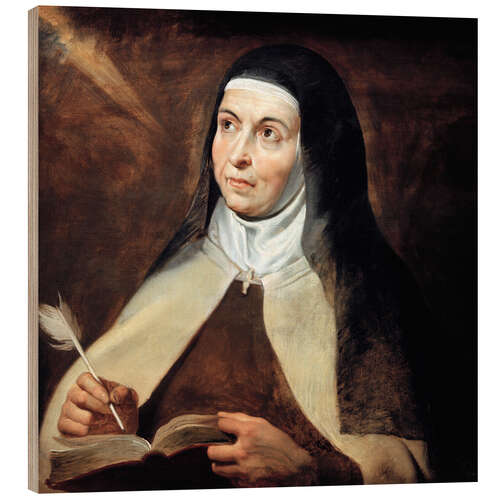 Wood print Saint Teresa of Avila