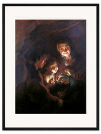 Gerahmter Kunstdruck Die Alte mit dem Kohlebecken