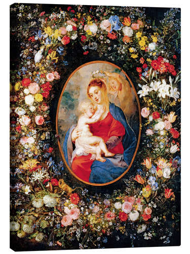 Lærredsbillede Madonna in the floral wreath