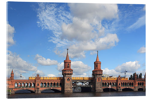 Acrylglasbild Oberbaumbrücke Berlin mit U-Bahn und Fernsehturm - typisch Berlin