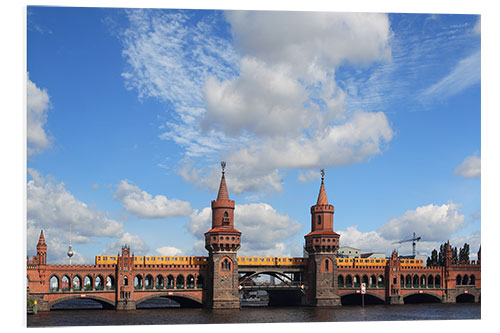 PVC-tavla Upper tree bridge in Berlin by metro and TV Tower - typical Berlin