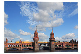 Foam board print Upper tree bridge in Berlin by metro and TV Tower - typical Berlin