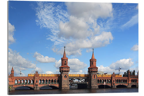 Galleritryk Upper tree bridge in Berlin by metro and TV Tower - typical Berlin