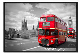 Gerahmter Kunstdruck Westminster Bridge and Red Buses