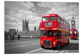 Hartschaumbild Westminster Bridge and Red Buses