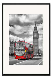Gerahmter Kunstdruck Big Ben and Red Bus