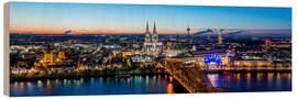 Holzbild  Köln-Skyline - euregiophoto