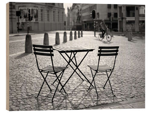 Holzbild Straßencafé in Paris I