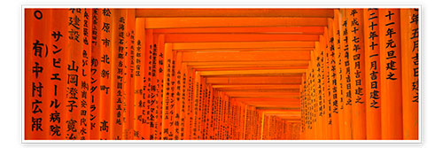 Poster Red gates of Fushimi Inari Taisha Shrine in Kyoto Japan