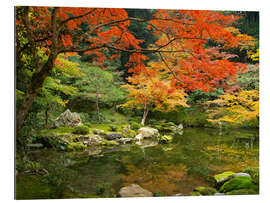 Gallery Print Japanischer Garten im Herbst mit rotem Ahornbaum