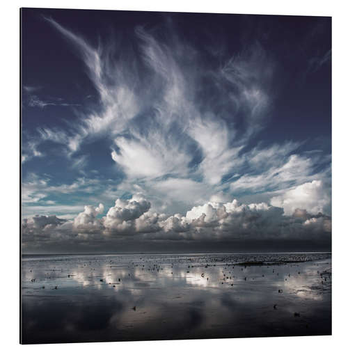 Aluminium print Ocean and Clouds