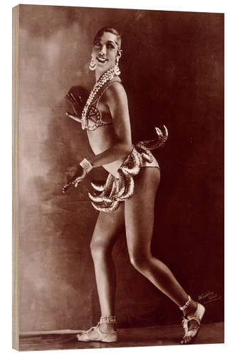 Hout print Josephine Baker