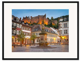 Gerahmter Kunstdruck Heidelberg Kornmarkt